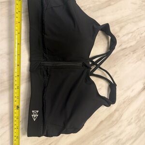 Black Yvette Strappy Front Closure Women's Sports Bra